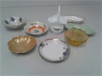 Painted plates dishes and brights basket