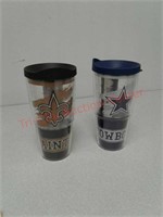 Cowboys and Saints plastic insulated drinking