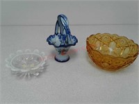 Portugal Brides basket & two glass bowls