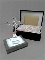 24% lead crystal religious cross in box