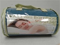 New teal aloe vera bamboo queen size sheet set