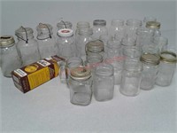 30 canning jars annelids various sizes