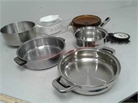Stainless steel cookware, CorningWare baking pans