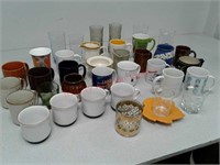 Misc coffee mugs and drinking glasses