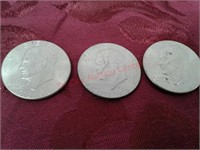 3 Bicentennial Ike Eisenhower US dollar coins