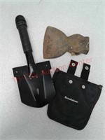 Brookstone survival shovel and Hatchet head