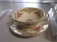 Germany 6 Cream Soup Bowls & 9 Underplates