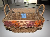 Metal and Wicker Basket 9" x 10&1/2"