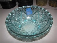 Serving Bowl with Blue Roses