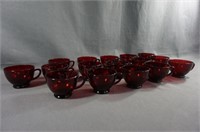 16  Anchor Hocking Royal Ruby Punch Cups