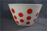 Anchor Hocking Fire King Red Dots 8" Mixing Bowl
