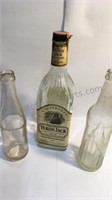 3 vintage and antique glass bottles. Turner