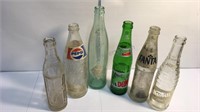 Vintage glass soda bottles. Royal Crown Cola,