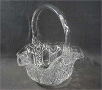 L E Smith Glass "Heritage" Pressed Glass Basket