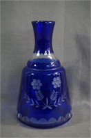 Cobalt Cut to Clear Water Carafe