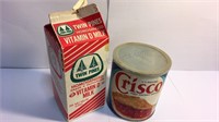 Vintage Crisco container and vintage "Milky" the