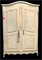 PICKLED FINISH FRENCH ARMOIRE