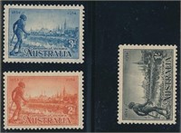 AUSTRALIA #142-144 MINT VF H