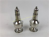 3 STERLING S & P SHAKERS + CRYSTAL/STERL MUFFINEER