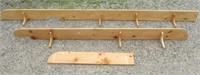 (3) Pine shelves with wood brackets. Measure 8"