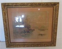 Print with pastoral scene by Weldon Ames.