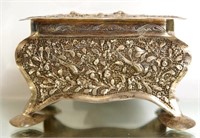 Fine Antique Silver Jewelry casket w birds