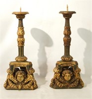 Pair of 18/19th cent Spanish candle sticks
