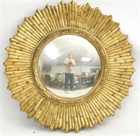 A Sunburst convex  Mirror 11" - 22" gold frame