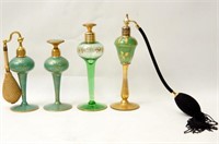 Four Antique perfume bottles/ atomizers