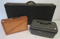 (3) Vintage suitcases including black (34" x 16"
