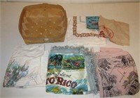 Souvenir linens, pillow cover and table covers in