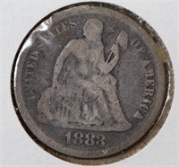 1883 SEATED DIME   VF