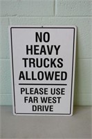 No Heavy Trucks Steel Sign