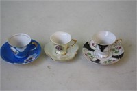 3 Small Cups & Saucers Made in Japan