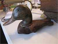 Folk Art Duck Made from Decoy & Wood