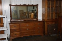 9 Drawer Dresser & Mirror 66.5 x 19.5 x 63H