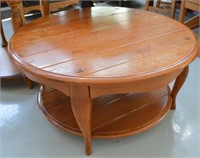 Large Round  Pine Coffee Table 40" dia x 19"h