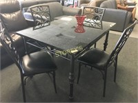 Black & Gold Dining Table w/ 4 Chairs - $599