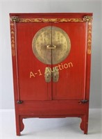 Chinese Red Lacquered Cabinet