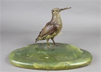 Austrian Cold Painted Bronze Snipe on Tray