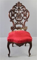 High Victorian Back Carved Chair