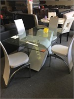 White X Table w/ 4 Chairs - $999