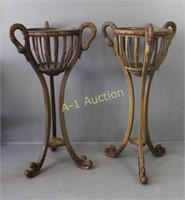 Pair Neo-Classical Swan Stands