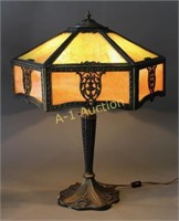 Vintage Slag Panel Table Lamp