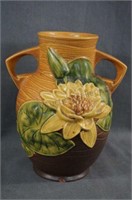 Roseville Pottery Water Lily Bulbous Vase #77-8"