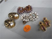 Lot of 4 Pair Vintage Clip Earrings