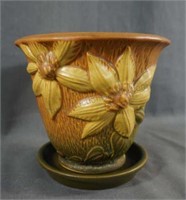 Roseville Pottery Clematis 5" Flower Pot #668