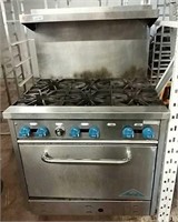Castle SS Gas 6 Burner Stove w/Oven