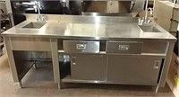 SS Counter Work Station w/ two sinks