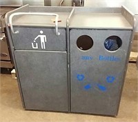 Rolling Trash/Recycling Unit, 43 1/2 x 24 x